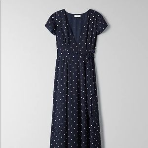 NWTO Aritzia Lexis wrap dress indigo
